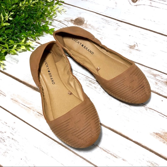 Lucky Brand Shoes - Lucky Brand Tan Emily Woven Ballet Flats
